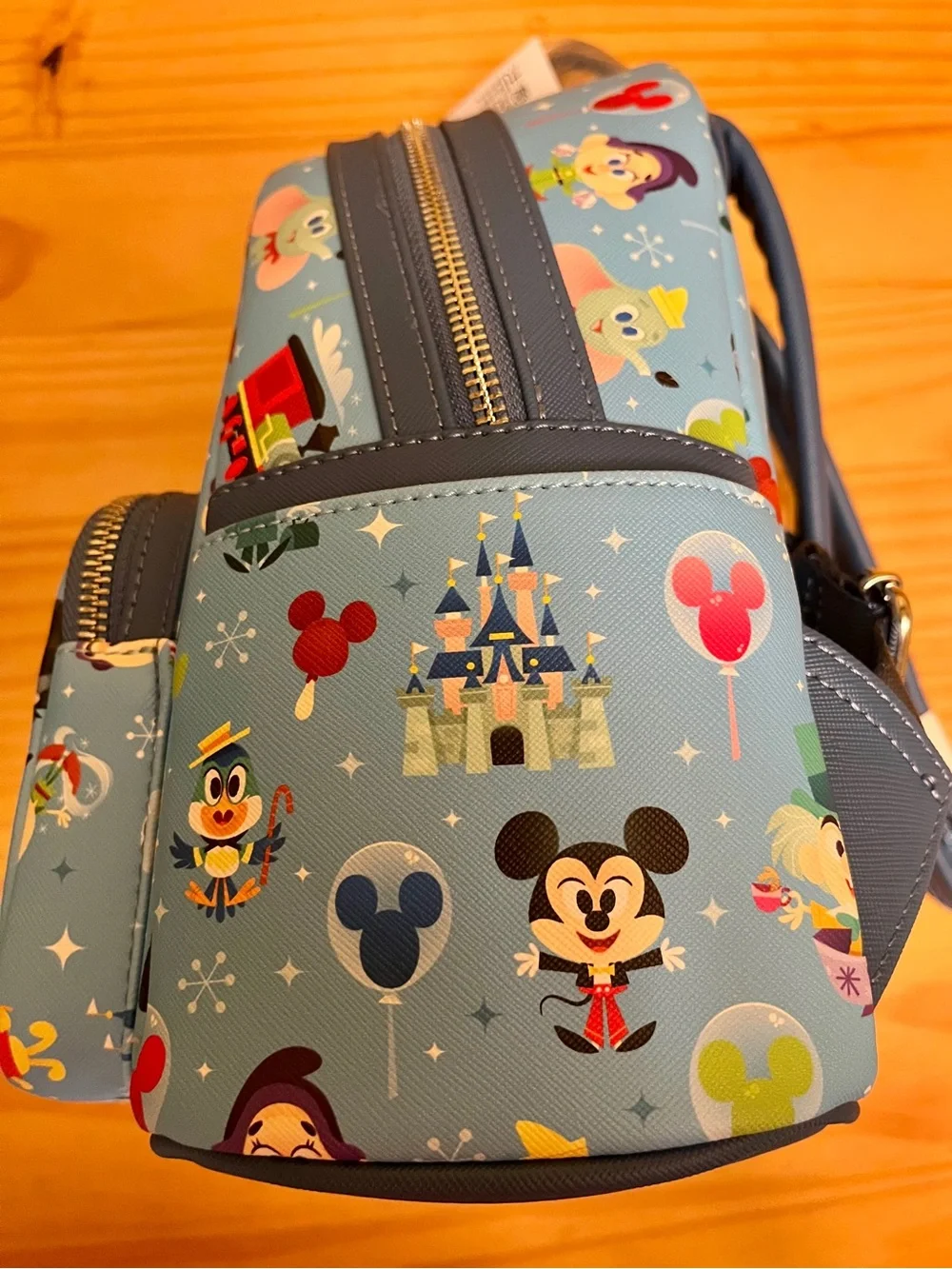 Disney Parks Loungefly Light blue Artist Jerrod Maruyama Chilbi-style icons NWT